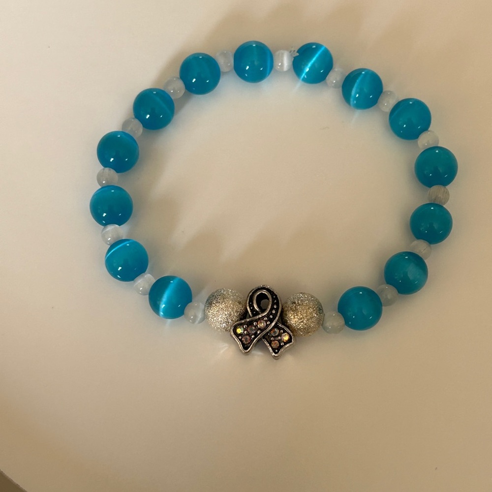 Ovarian Cancer Support Ribbon Awareness Stretch Bracelet